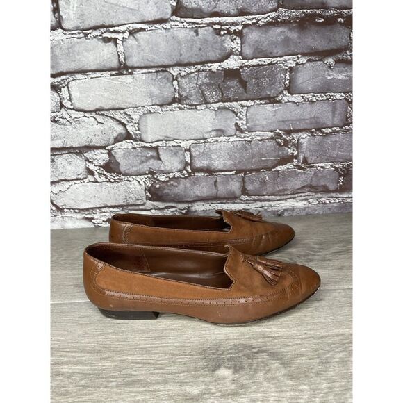 Cappagallo Brown Leather Wingtip Tassel Loafer Shoes Women Sz 6M US - Picture 5 of 16
